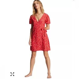 Billabong Tropics Mini Floral Wrap Dress Size Medium